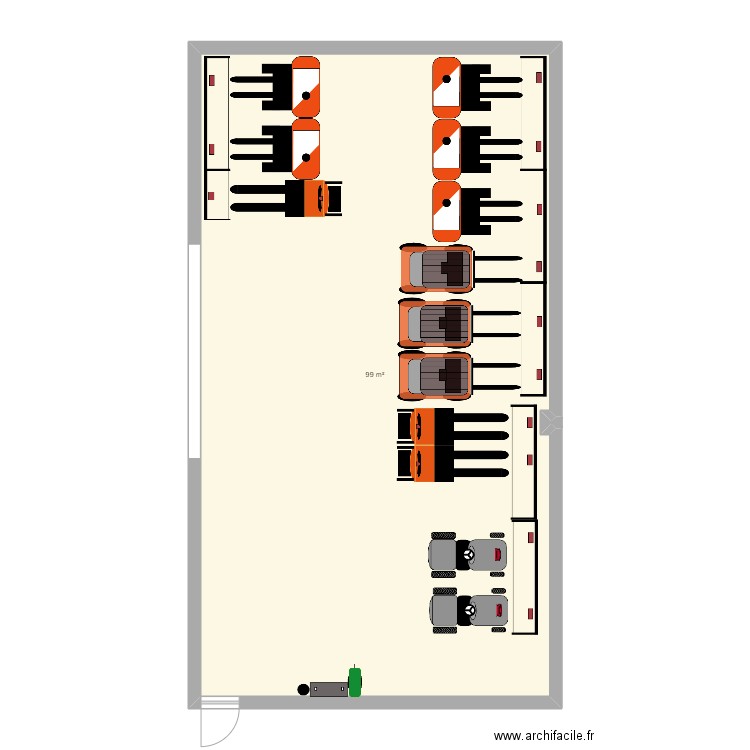 SDC IKEA DIJON. Plan de 1 pièce et 99 m2