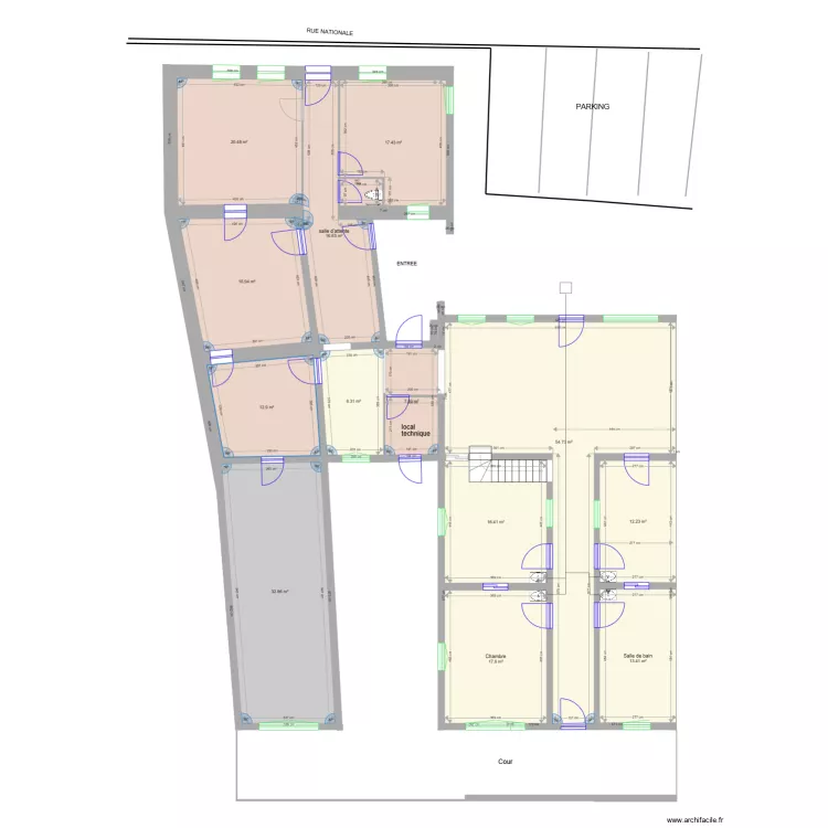 18 et 20 projet extension. Plan de 