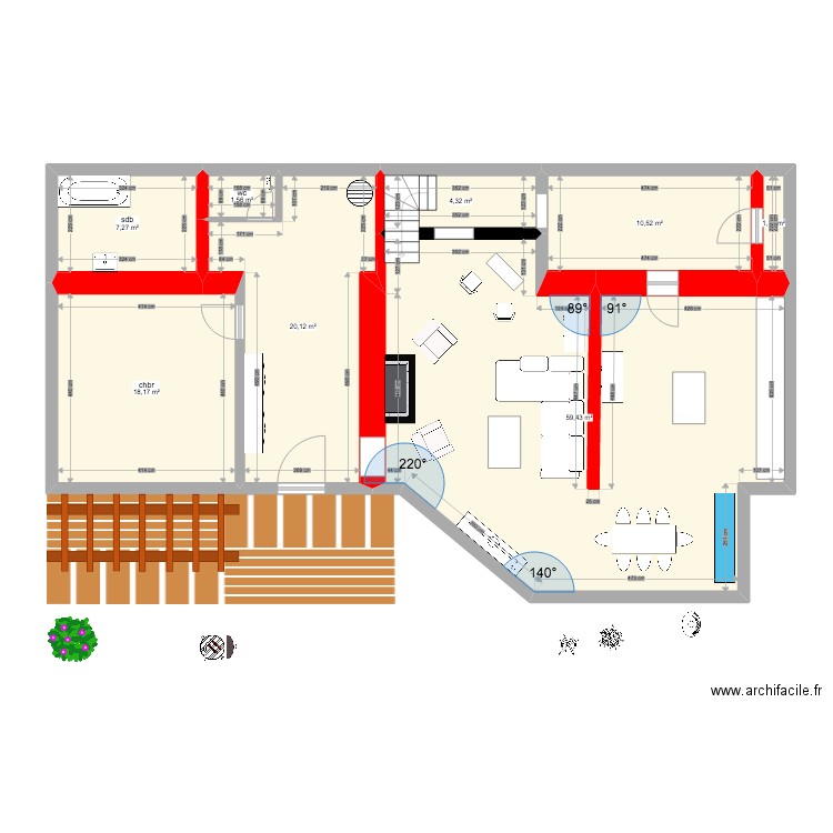 plan momo 2. Plan de 8 pièces et 123 m2