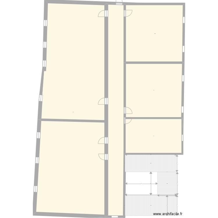 Bat admin CSM +1. Plan de 5 pièces et 2290 m2