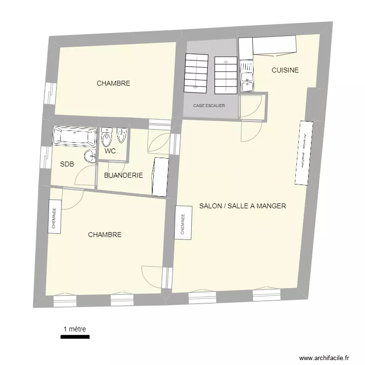 Mus&eacute;e 2 R+1. Plan de 