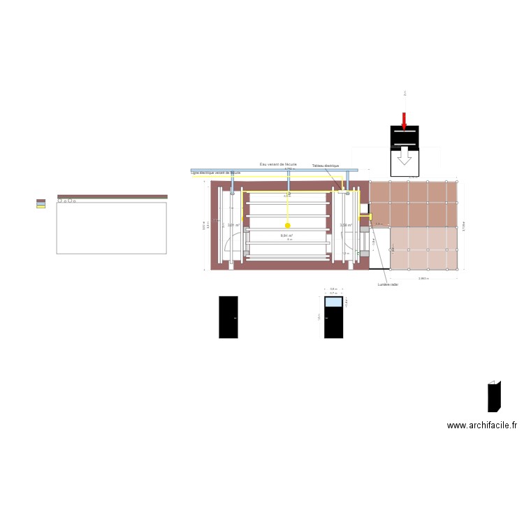 Poulailler portes. Plan de 0 pièce et 0 m2