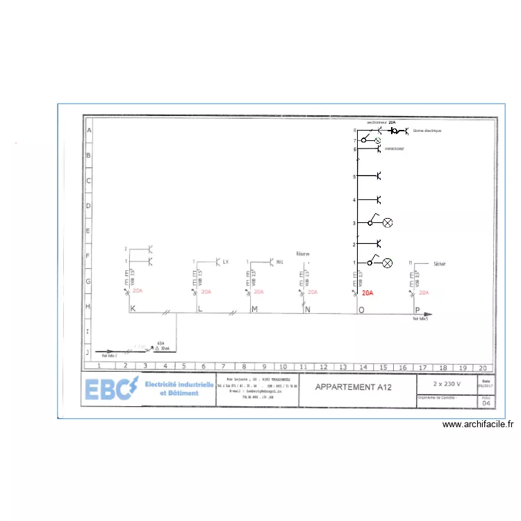 Parking P4  sch&eacute;ma . Plan de 