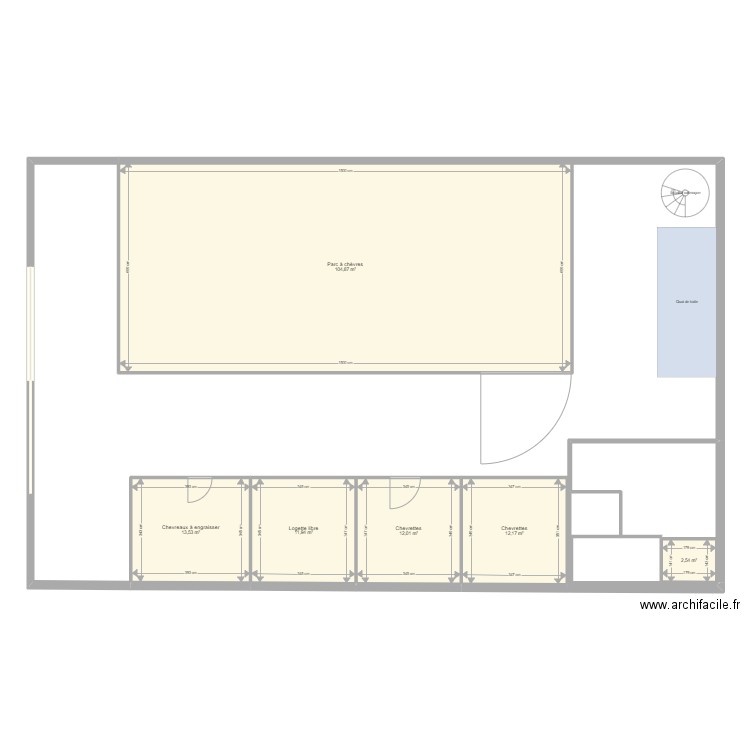 Chevrerie Amerey. Plan de 6 pièces et 157 m2