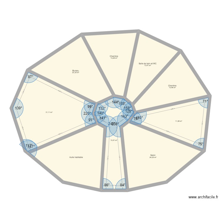 Maison ronde. Plan de 0 pièce et 0 m2