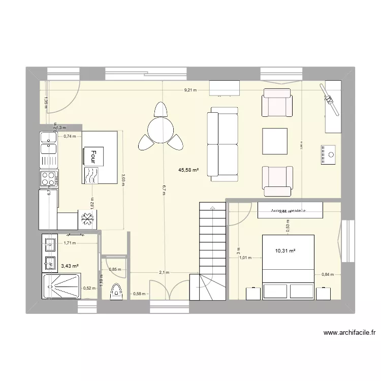 quiberon rdc futur 1. Plan de 3  et 75 m²