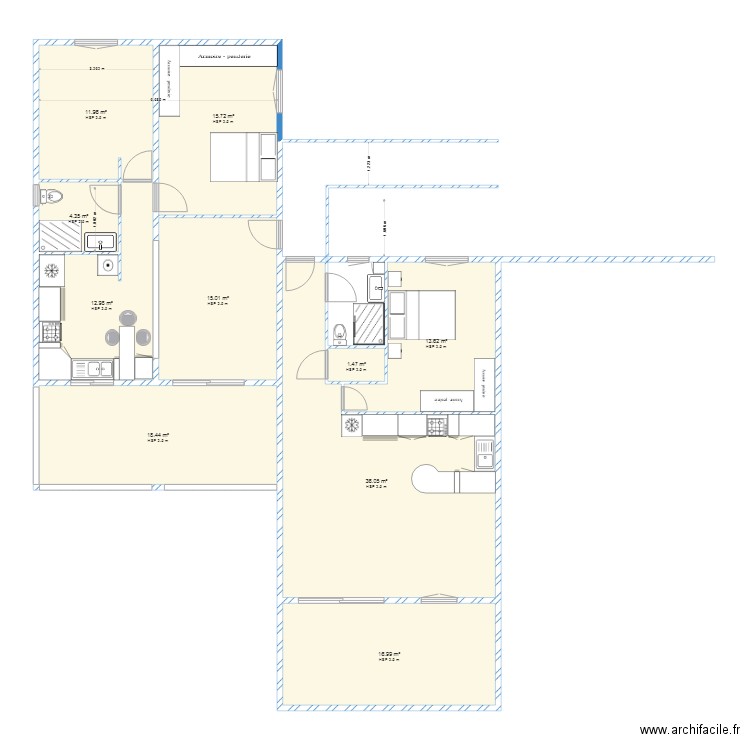 Ducos  quartier syndic  t2. Plan de 0 pièce et 0 m2