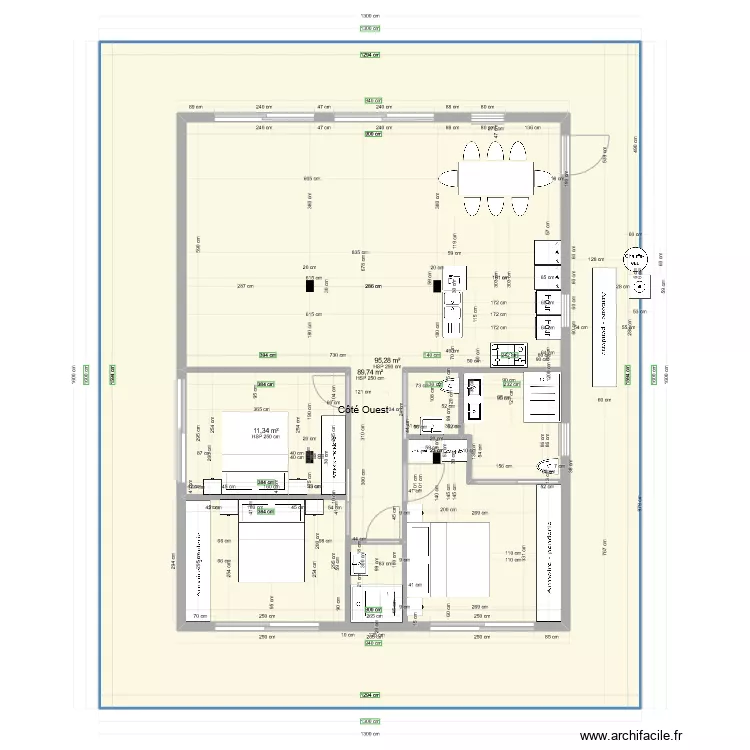 108 m2 sur 1 niveau Etude A2. Plan de 108 m2 sur 1 niveau Etude A2. Plan de