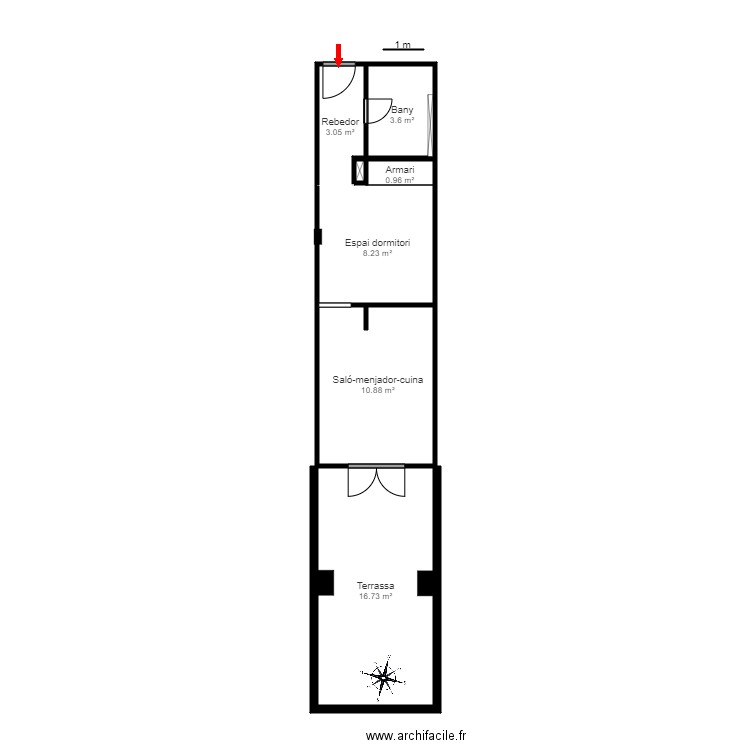 ED EL PEDRAL BLOC E AP 504 ENCAMP. Plan de 7 pièces et 44 m2