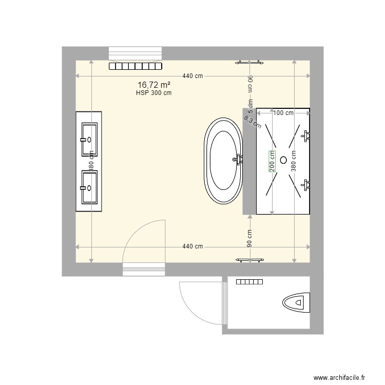 Missault SDB et WC . Plan de 0 pièce et 0 m2