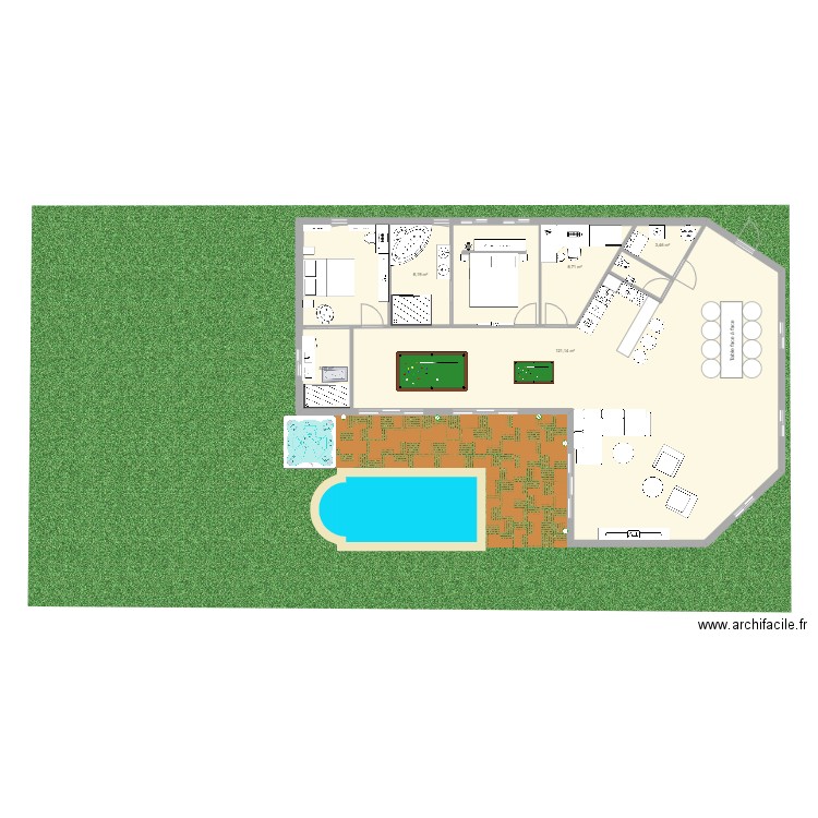 maison 1. Plan de 5 pièces et 176 m2