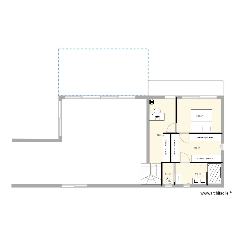 Nouvelle maison 2. Plan de 5 pièces et 43 m2