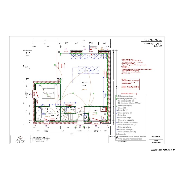 MATEUS RDC Plan elec. Plan de 0 pièce et 0 m2