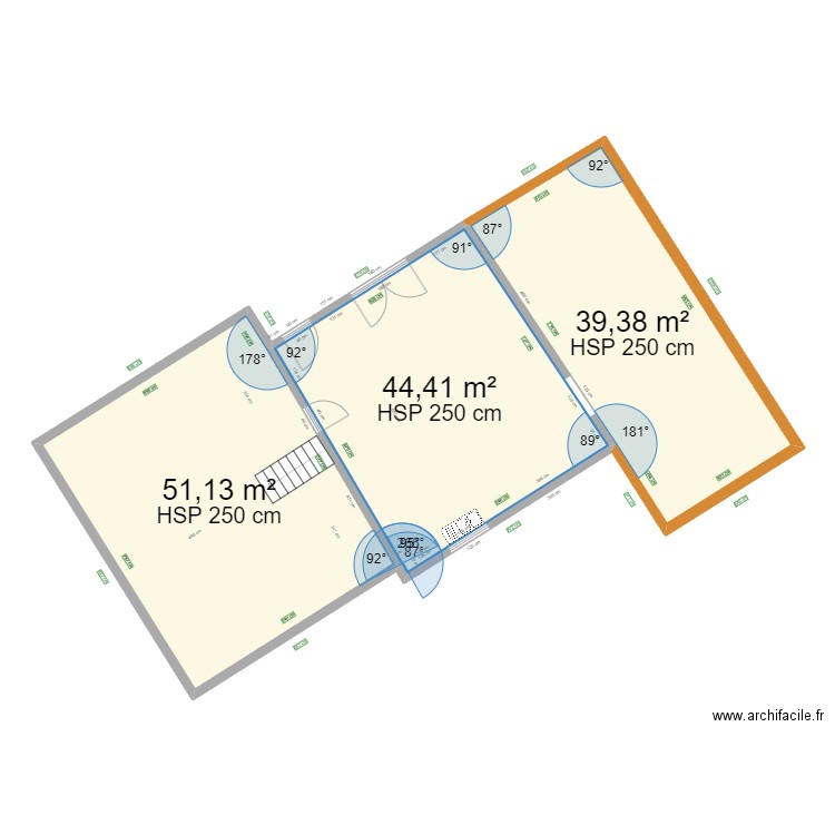 extension projet avec plan cadastre. Plan de 3 pièces et 135 m2