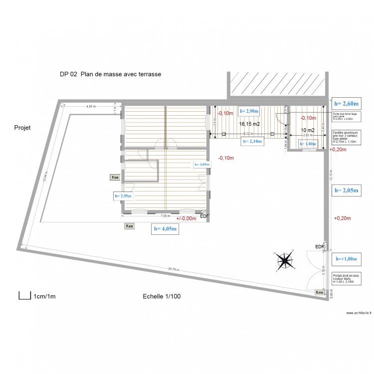 Projet avec terrasse macon. Plan de 0 pièce et 0 m2