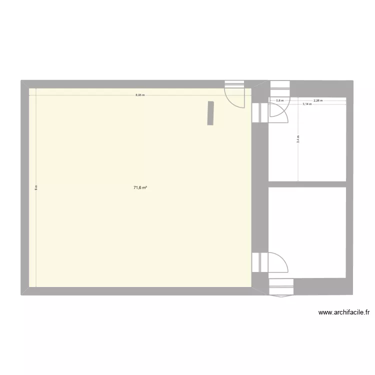 Salice 1er Etage. Plan de 1 Pièce et 72 m² Salice 1er Etage. Plan de 1 Pièce et 72 m²