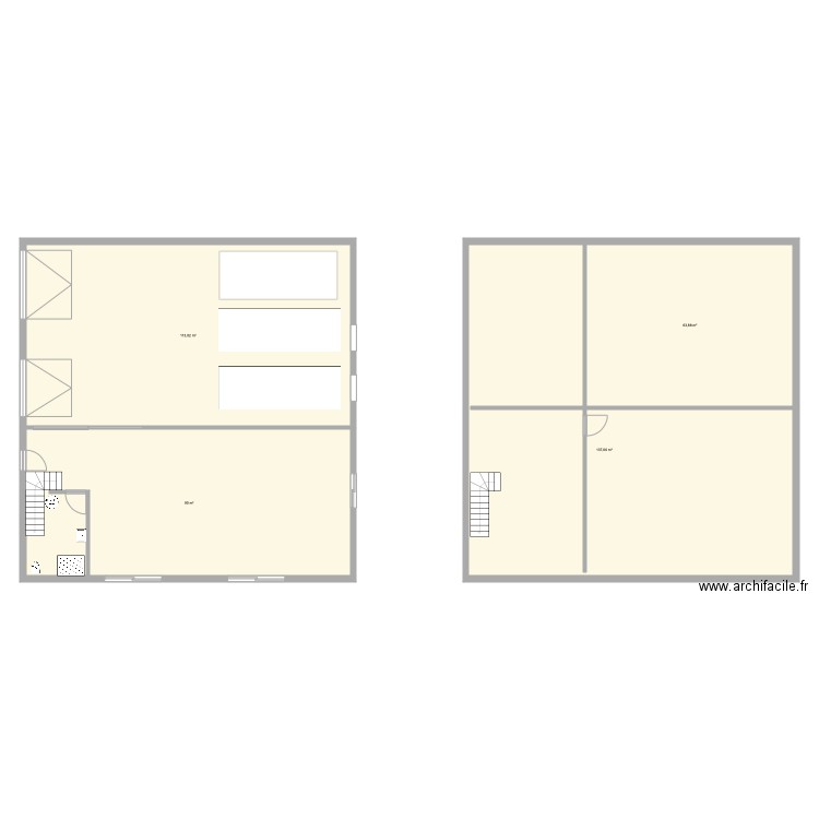 Plan du bâtiment . Plan de 4 pièces et 405 m2