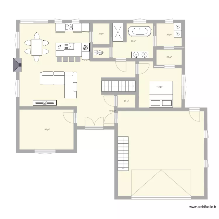 Maison 1. Plan de 