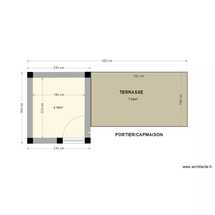 PORTIER vue en plan definitif. Plan de 
