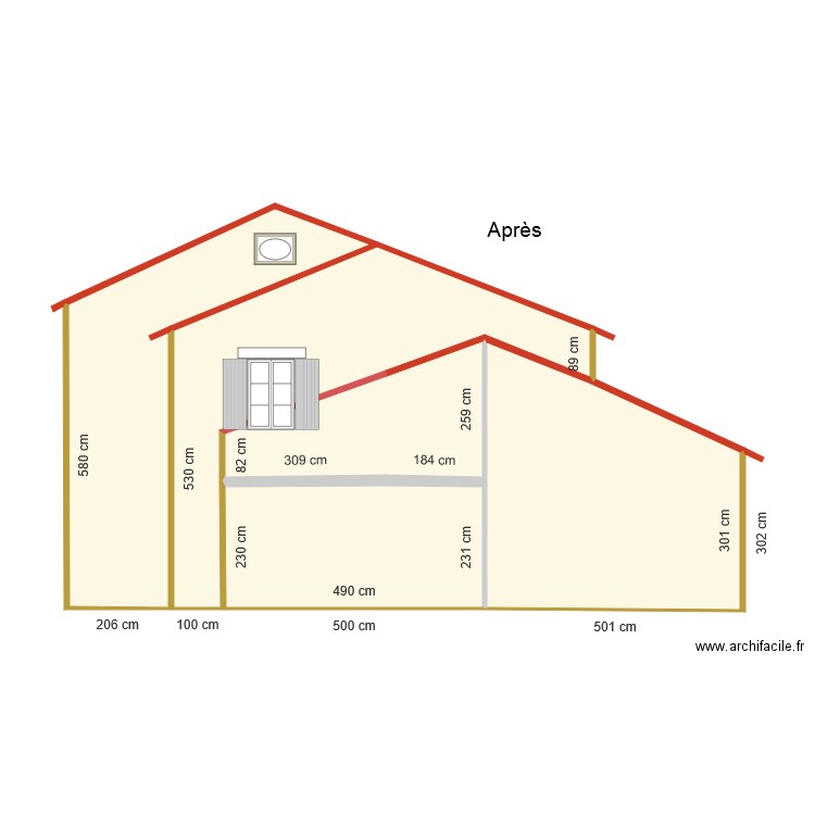 saint père façade Est. Plan de 0 pièce et 0 m2