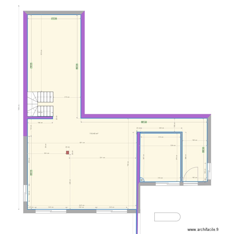 RDJ Jacqueline Aménagement du bas 2 chambres. Plan de 0 pièce et 0 m2