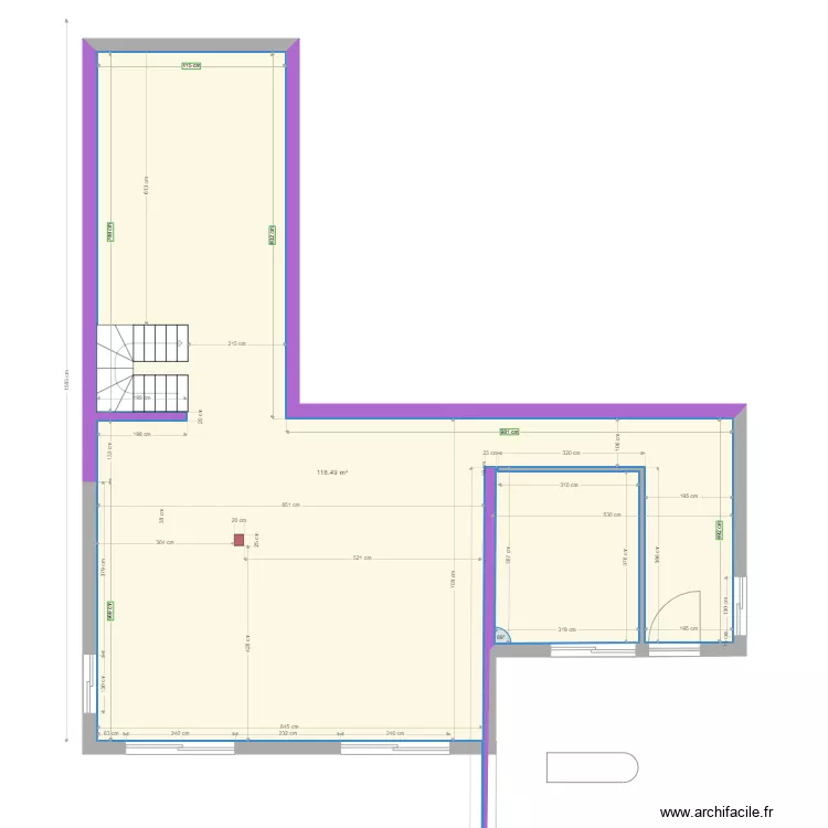 RDJ Jacqueline Am&eacute;nagement du bas 2 chambres. Plan de 