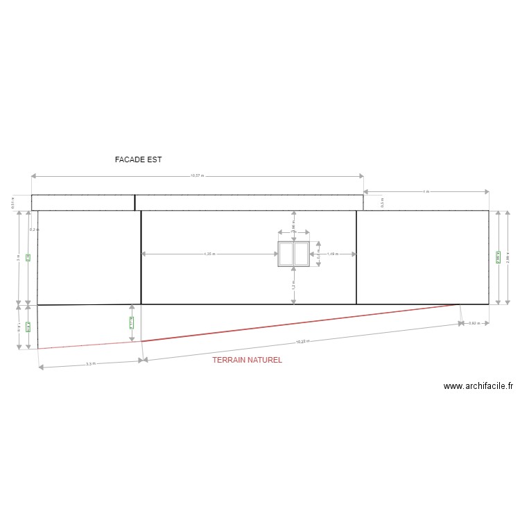 FACADE DP4 3. Plan de 7 pièces et 58 m2