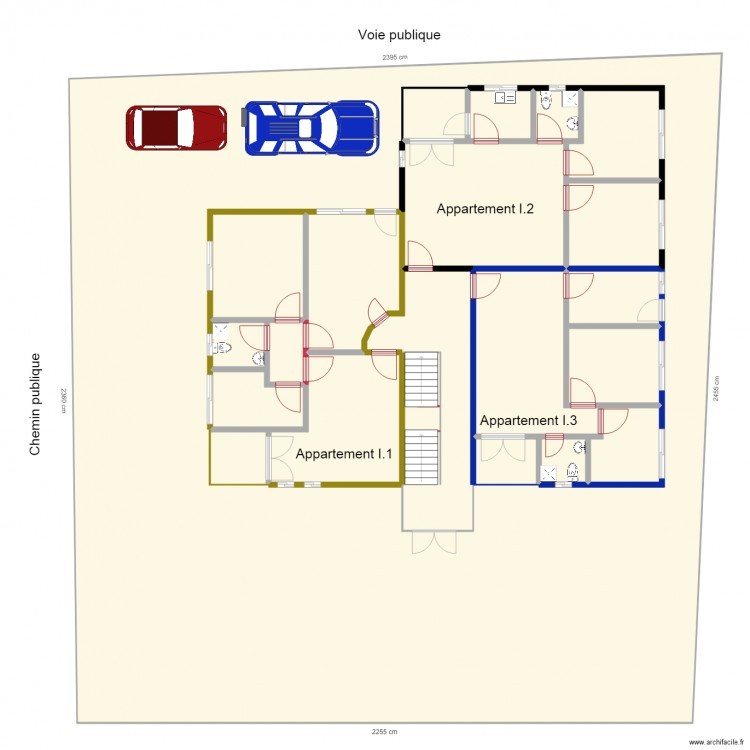 appartements INSS Rez de chaussee. Plan de 0 pièce et 0 m2