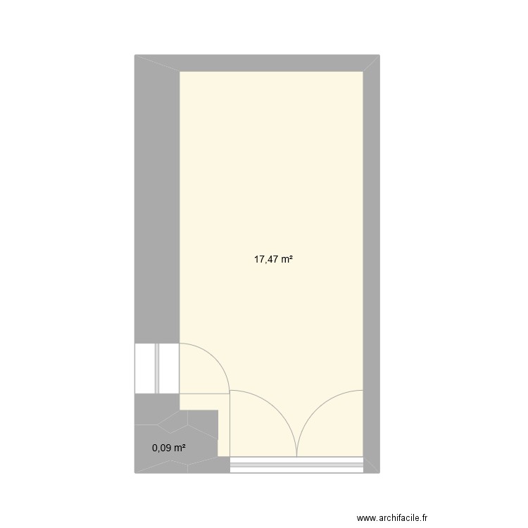 Grange1. Plan de 2 pièces et 18 m2