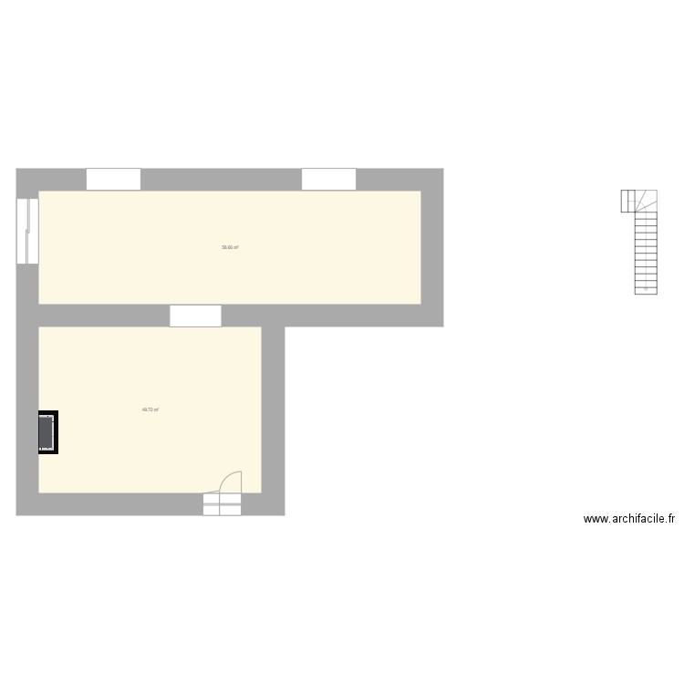 1 ere habitation RDC. Plan de 0 pièce et 0 m2