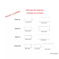 Sceptre Projet d&eacute;coupe plan W 4 cuisines