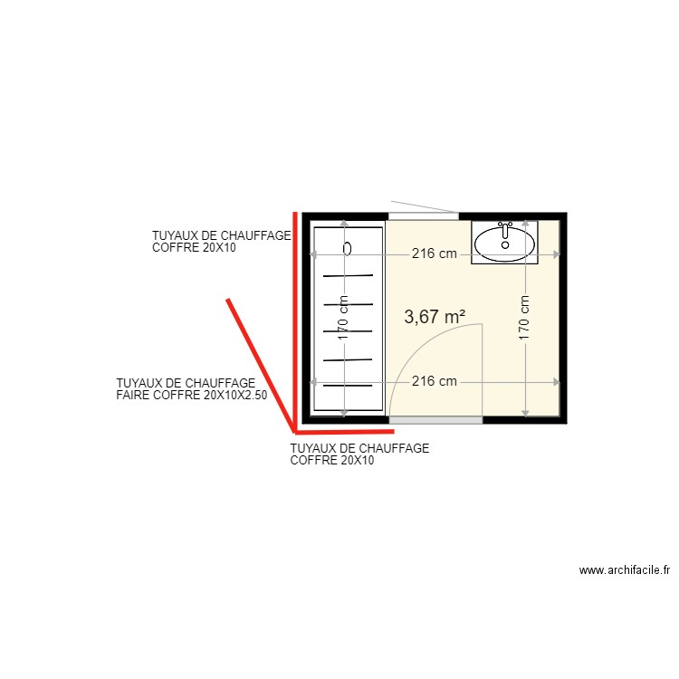 LEBAS CHANTAL . Plan de 1 pièce et 4 m2