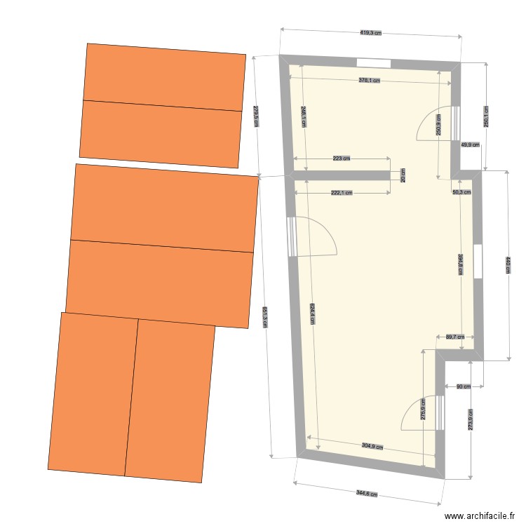 E ZolA. Plan de 1 pièce et 33 m2