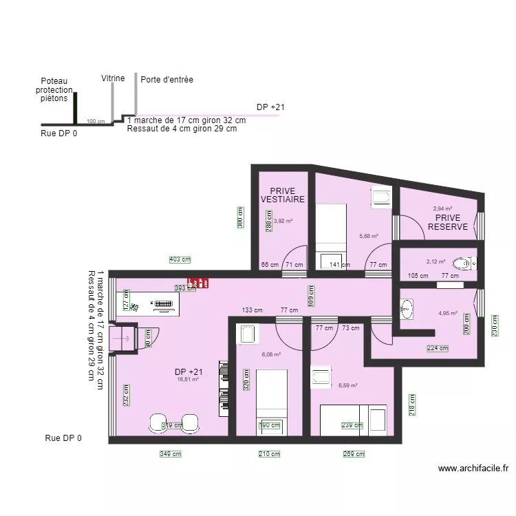 MIYA BEAUTE AVANT TRAVAUX. Plan de MIYA BEAUTE AVANT TRAVAUX. Plan de