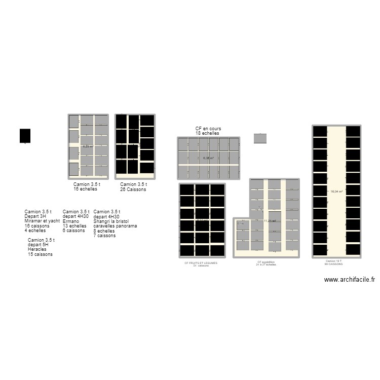 labo. Plan de 6 pièces et 55 m2