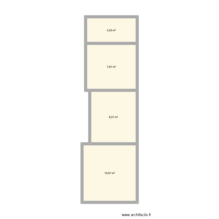 Dépendance RDC. Plan de 4 pièces et 31 m2