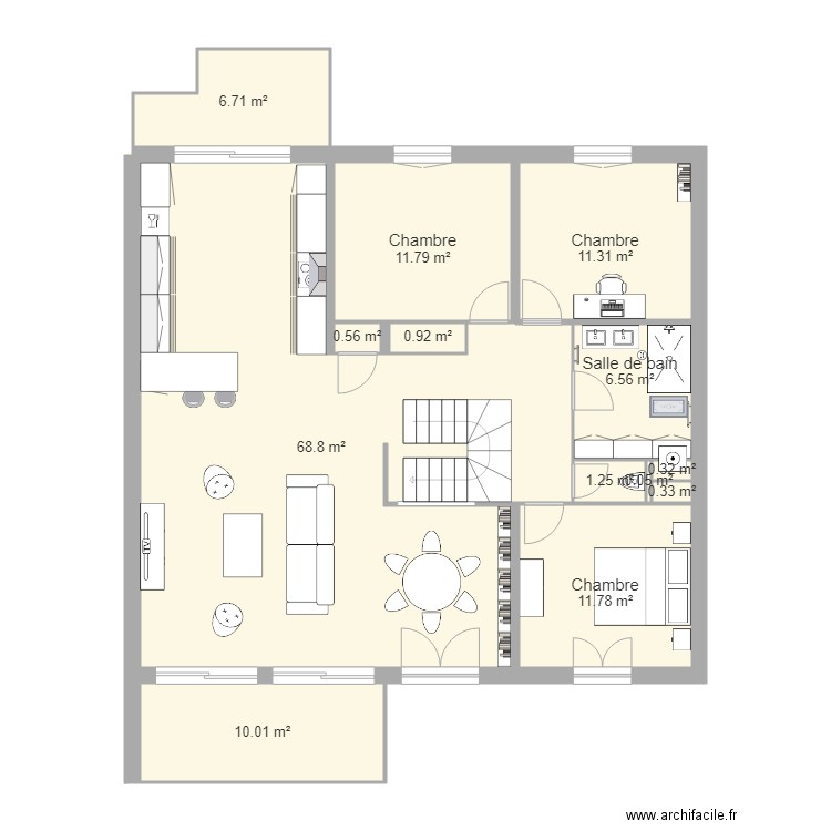 venelles 1975 salon agrandi. Plan de 0 pièce et 0 m2