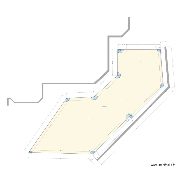 gazon 2. Plan de 1 pièce et 92 m2