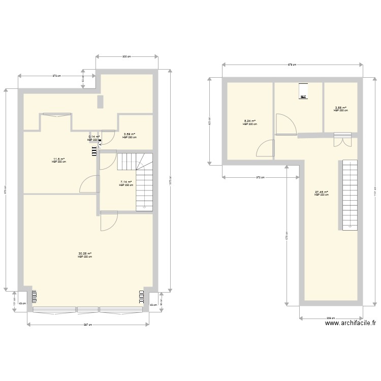 3 eme étage Existant. Plan de 0 pièce et 0 m2