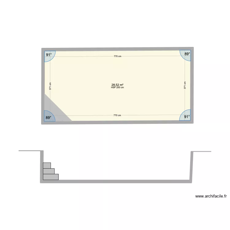 Plan de coupe piscine. Plan de 