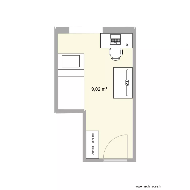 Tom chambre v1. Plan de 1 et 9 m² Tom chambre v1. Plan de 1 et 9 m²