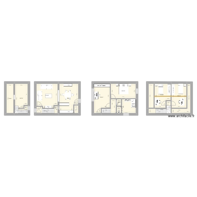 Ermina. Plan de 14 pièces et 142 m2