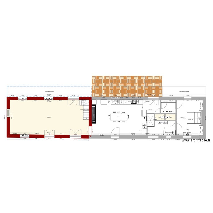 SERVOLLE Projet 2023-5. Plan de 3 pièces et 59 m2