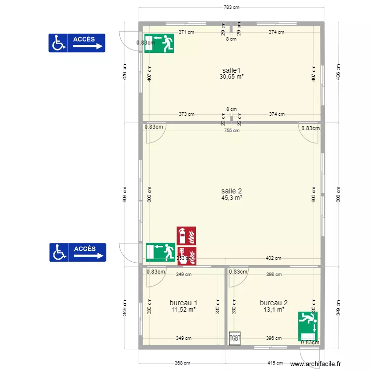 local maquette 1. Plan de 0 pièce et 0 m2