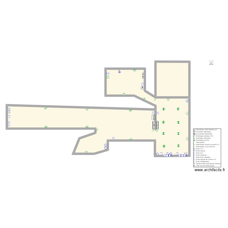 CLASQUIN - Electricité. Plan de 2 pièces et 168 m2