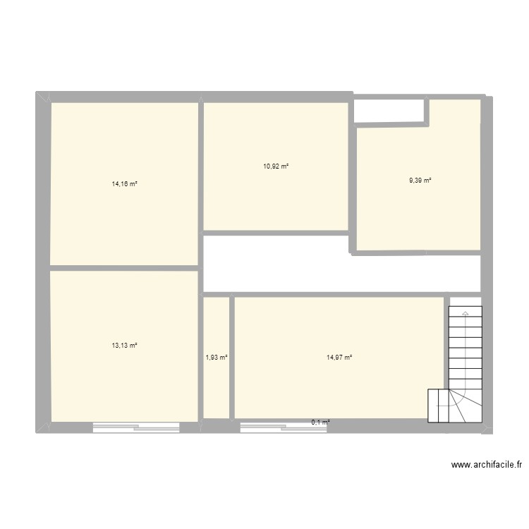 etage  wiweo. Plan de 7 pièces et 65 m2