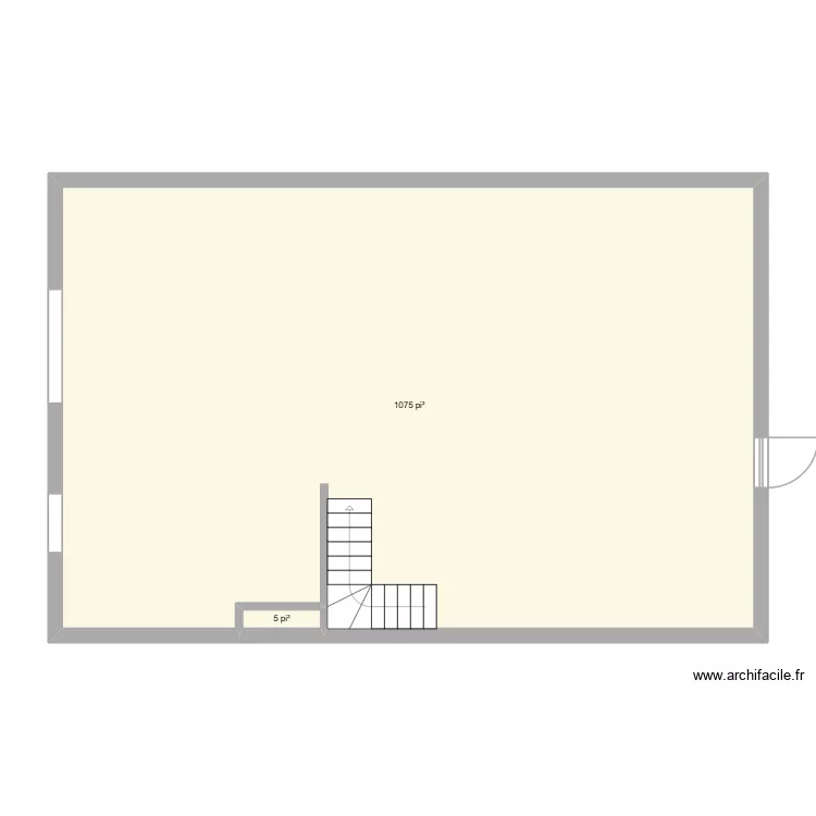 Bureau Haut #0. Plan de 2 Pièces et 100 m²