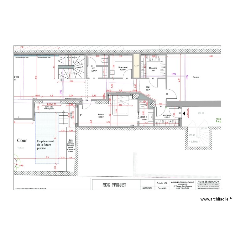 paulhus. Plan de 1 pièce et 2 m2