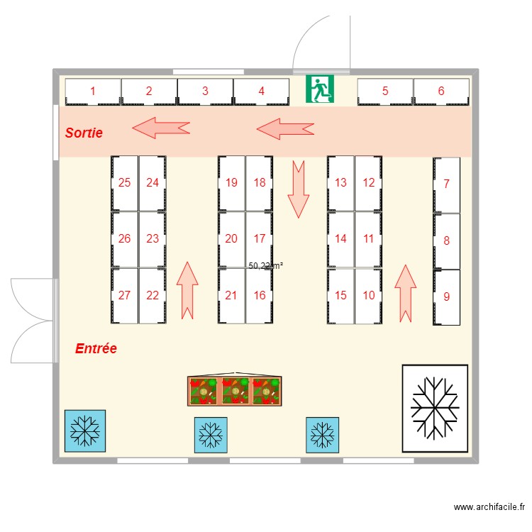 Magasin. Plan de 0 pièce et 0 m2