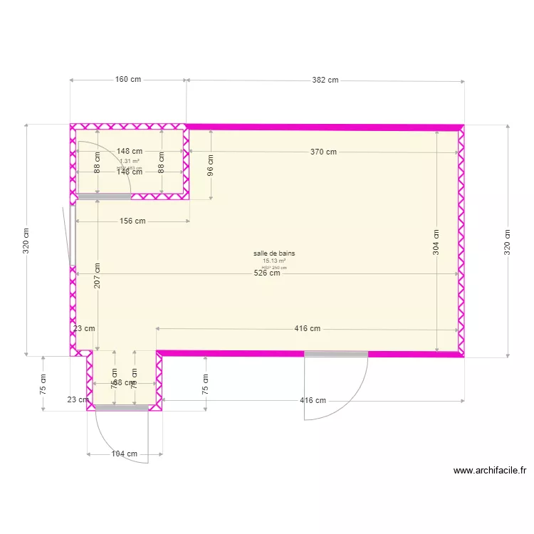salle de bains. Plan de 